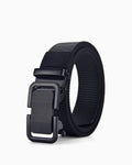 Men's Heavy-Duty Tactical Nylon Woven Black Belt with Quick-Release Metal Buckle