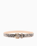 Women's Statement Snakeskin Pattern Belt with Gold Buckle