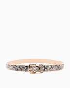 Women's Statement Snakeskin Pattern Belt with Gold Buckle