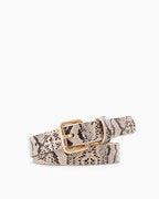 Women's Statement Snakeskin Pattern Belt with Gold Buckle