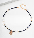 18K Gold-Plated S925 Sterling Silver Star Wish Lapis & Pearl Pendant Necklace