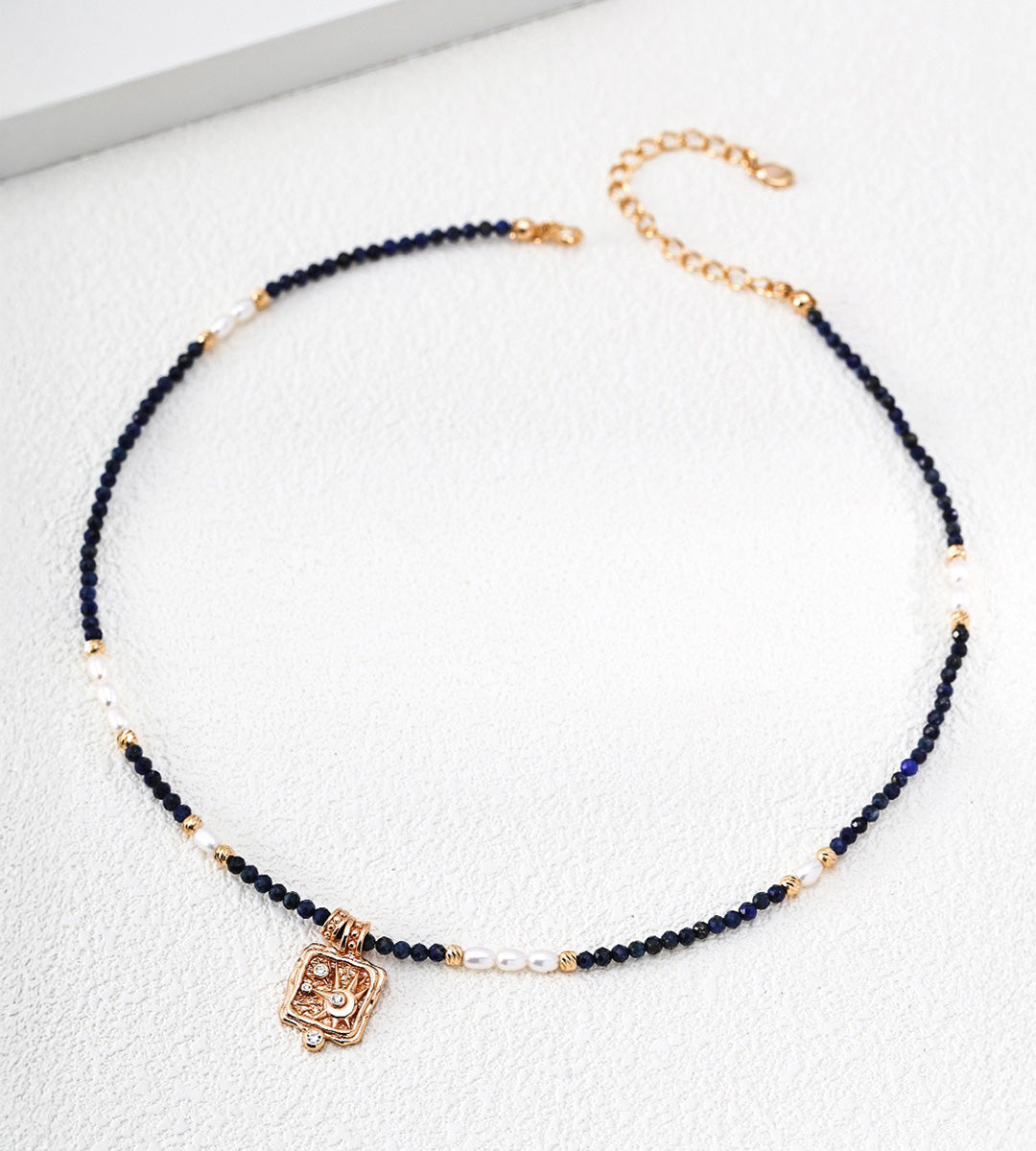18K Gold-Plated S925 Sterling Silver Star Wish Lapis & Pearl Pendant Necklace