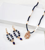 18K Gold-Plated S925 Sterling Silver Star Wish Lapis & Pearl Pendant Necklace