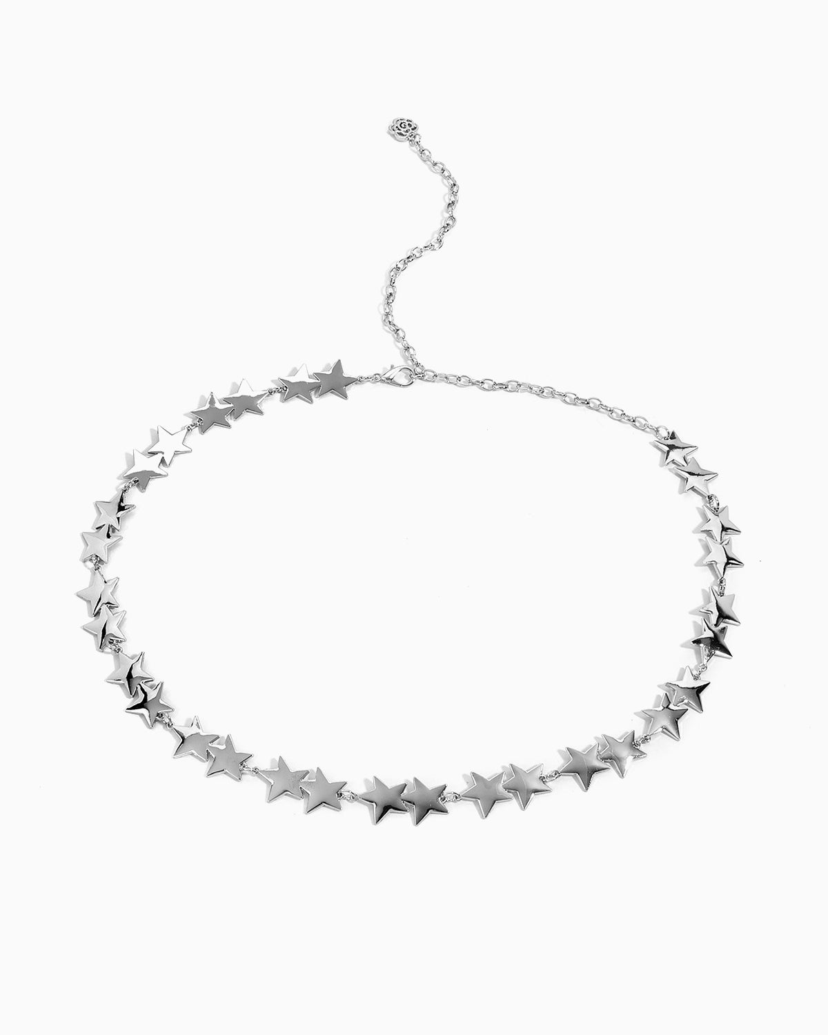 Women's Star Charm Silver Chain Belt