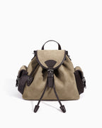 Sand-beige Women's Vintage Suede Leather Backpack | BUCKLE Collective