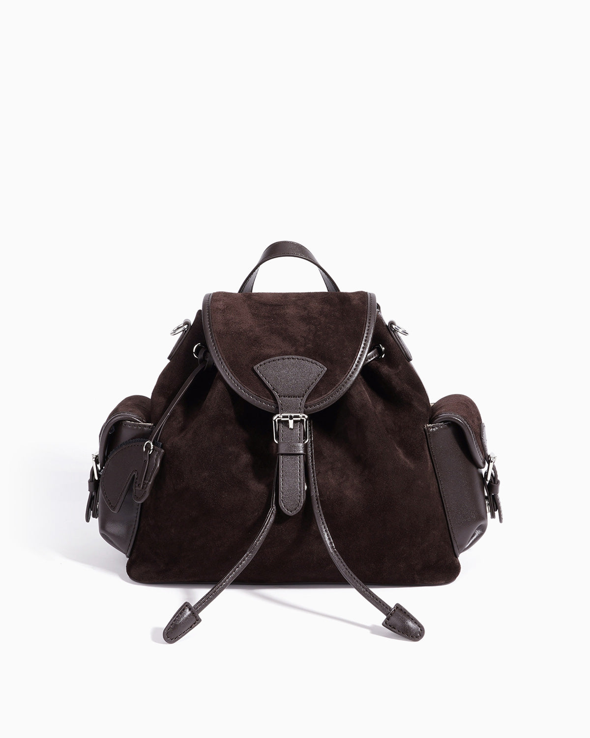 Women's Espresso-Brown Vintage Suede Leather Backpack | BUCKLE Collective