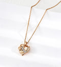 Rough rock textured heart pendant necklace in vintage gold — sculptural irregular surface with pavé cubic zirconia inlay, 18K gold plated S925 sterling silver, BUCKLE Collective