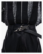 Men's Avant-Garde Cyberpunk Thorn Design Genuine Leather Belt with Titanium Buckle