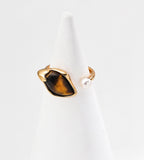 Tiger’s Eye & Natural Pearl Open Ring