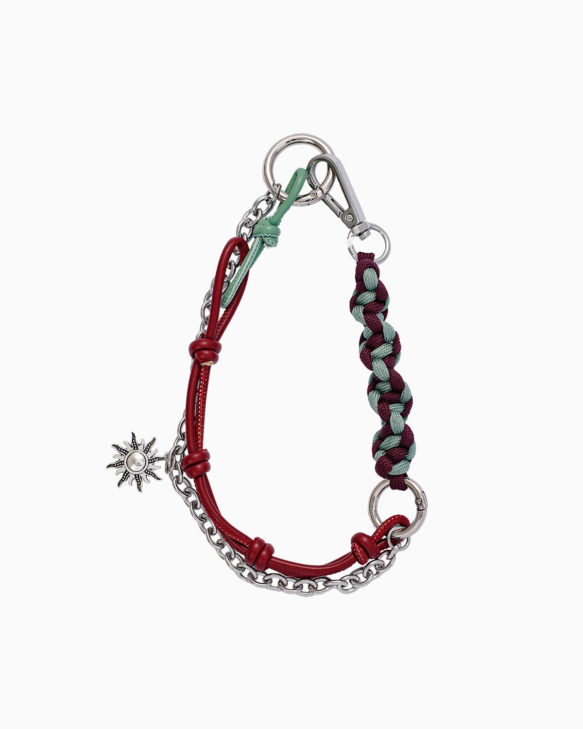 Stylish Braided Rope Bag Keychain with Sun Charm