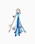 Vibrant Blue Tassel Bag Keychain with Nautical Charms
