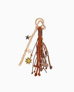 Vibrant Brown Tassel Bag Keychain with Nautical Charms