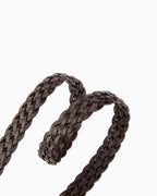 Unisex Braided Leather Belt with Silver Buckle