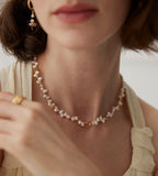 Verve Freshwater Pearl & Textured Gold Chain Necklace