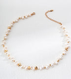 Verve Freshwater Pearl & Textured Gold Chain Necklace
