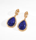 Lapis Lazuli Statement Drop Earrings, 18K Gold-Plated S925 Silver
