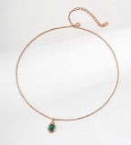 Vintage Malachite 18K Gold-Plated S925 Silver Pendant Necklace