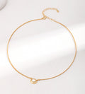Vintage Oval Mother-of-Pearl Necklace 18K Gold Plated S925 Silver