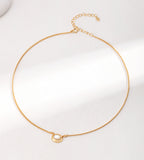Vintage Oval Mother-of-Pearl Necklace 18K Gold Plated S925 Silver