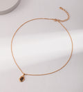 Vintage Tiger's Eye Stone Pendant Necklace 18K Gold Plated S925 Silver