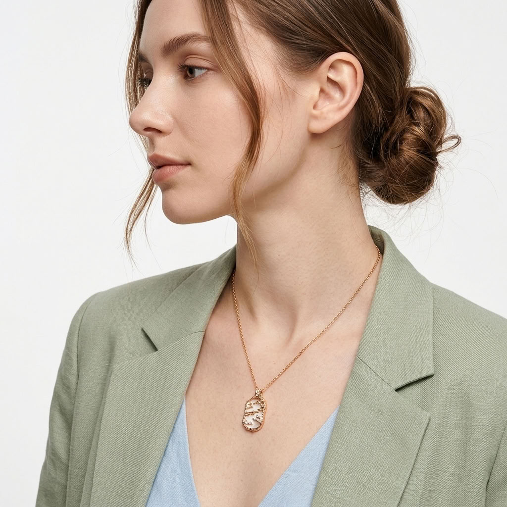 Vintage Landscape Pendant Necklace