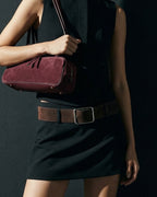 Women's Suede Leather Wide Belt with Silver Buckle, Deep Caramel Color