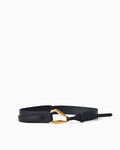 Women's Black Leather Belt with Sculptural Gold-toned Hook Clasp | BUCKLE Collective