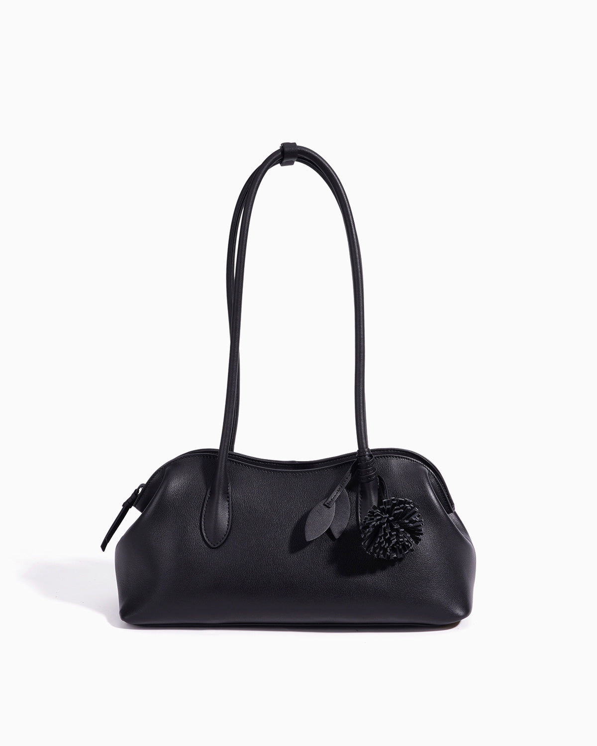 Women's Black Genuine Leather Shoulder Bag with Zip Closure & Leather Tassel | BUCKLE Collective Women's Bags
