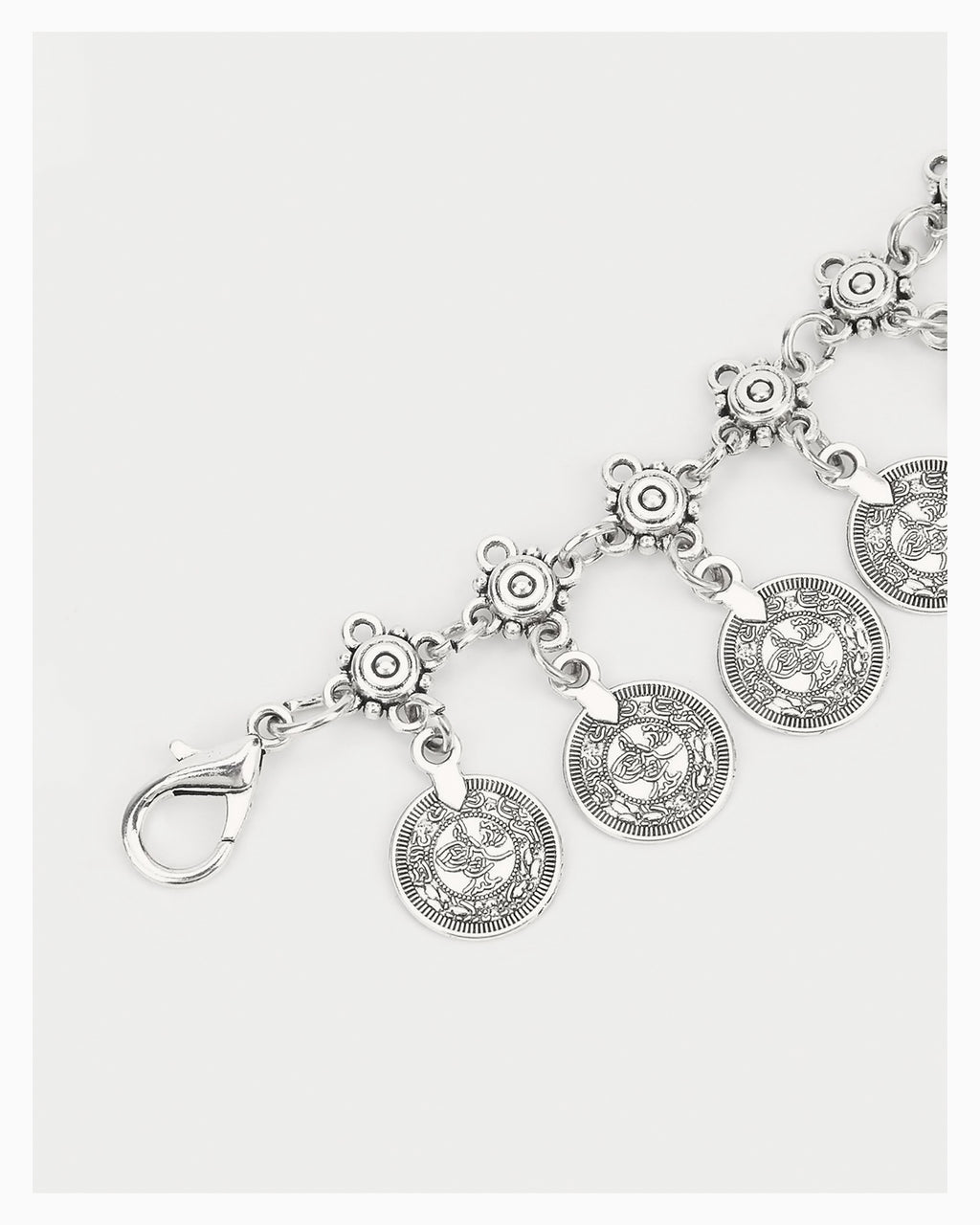 Women's Bohemian Silver Medallion Waist Chain Belt
