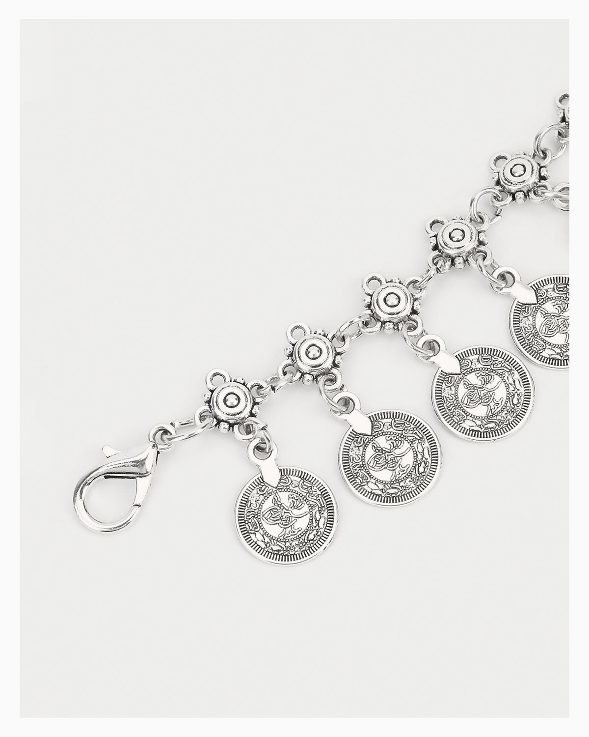 Women's Bohemian Silver Medallion Waist Chain Belt