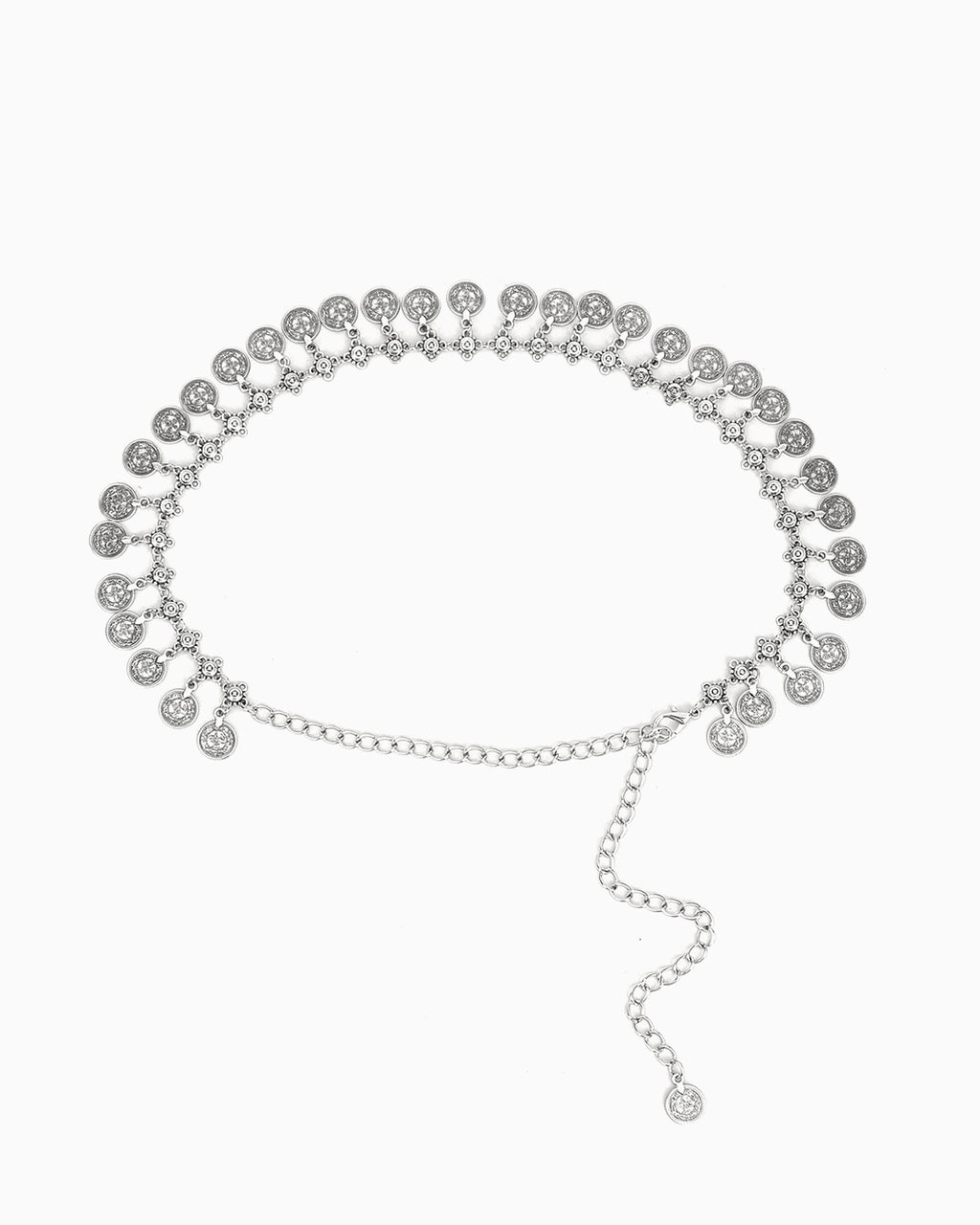 Women's Bohemian Silver Medallion Waist Chain Belt