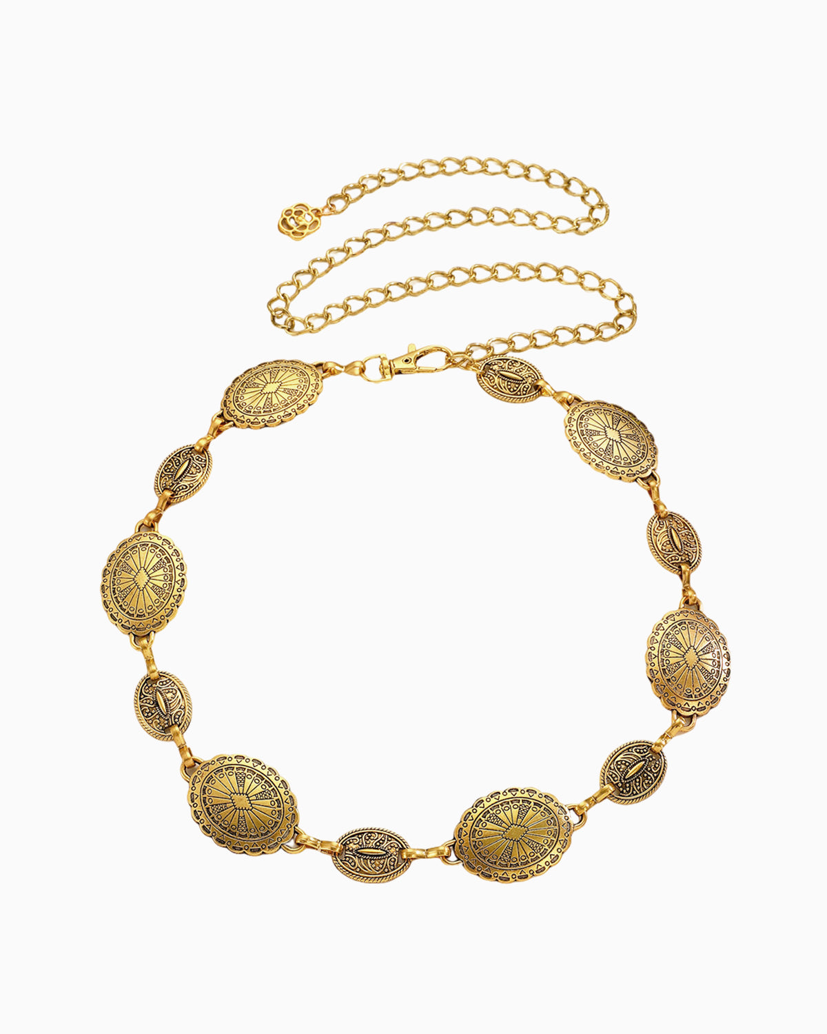 Women's Bohemian Gold Antique Medallion Chain Belt