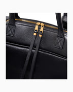 Hardware details and stitching of the Genuine Leather Baguette Shoulder Bag