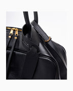 Details and stitching of Genuine Leather Baguette Shoulder Bag