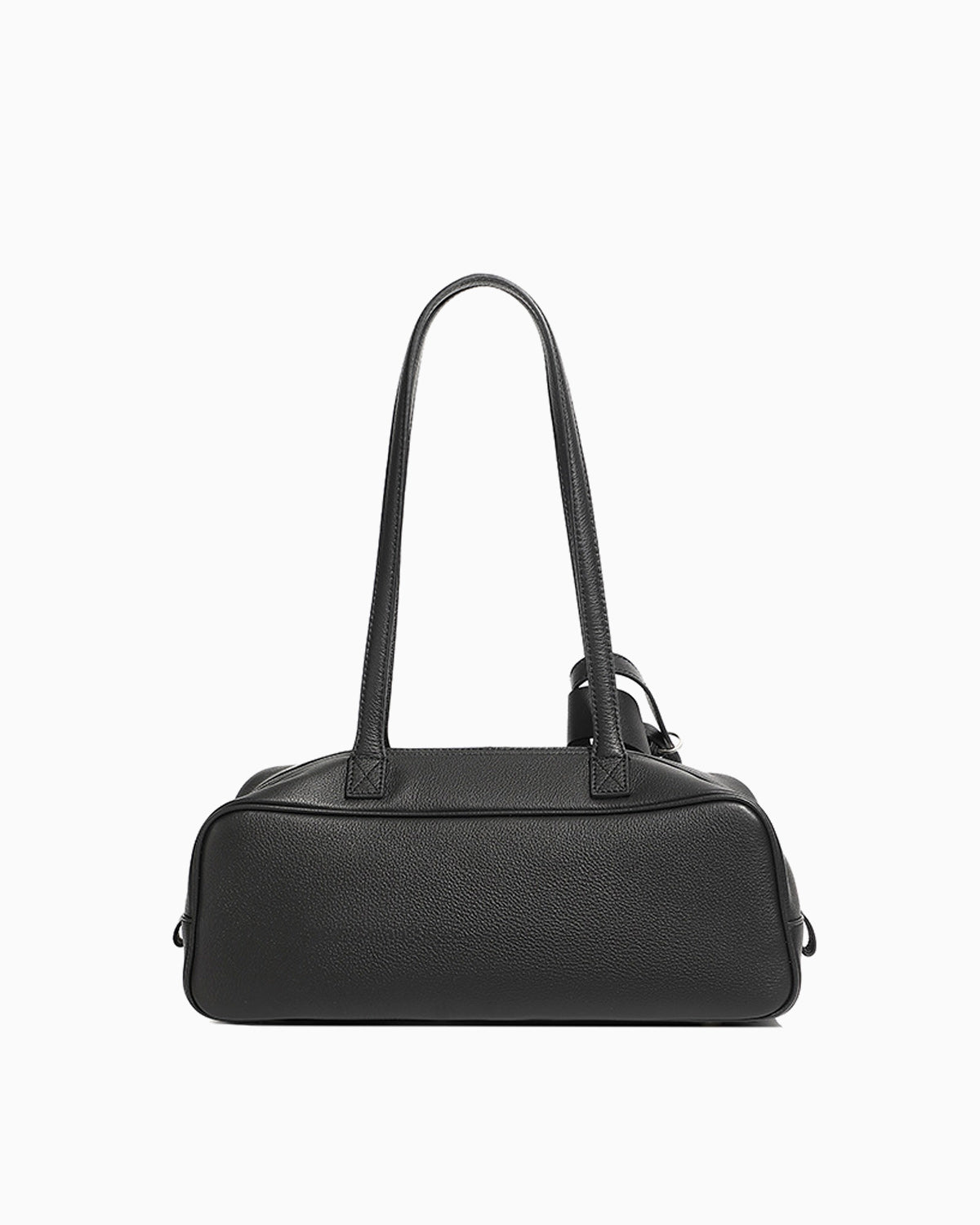 Back view of Sleek & Spacious Elegant Genuine Leather Shoulder Bag, Black Color