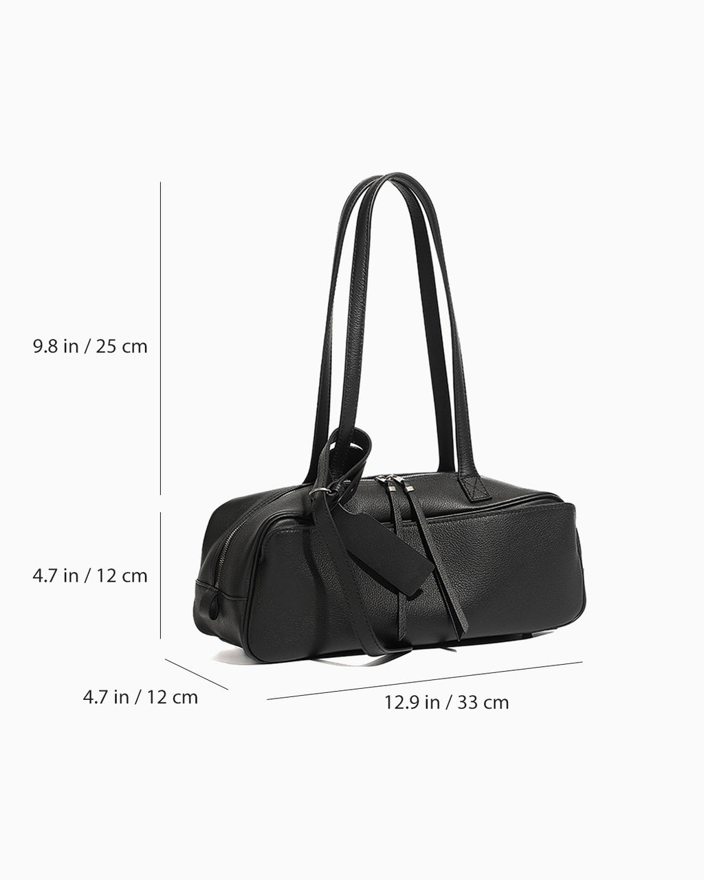 Dimensions of Leather Baguette Shoulder Bag
