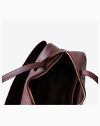 Compartment details of Spacious Genuine Leather Baguette Shoulder Bag