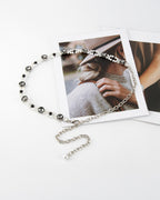 Women's Pearl and Crystal Waist Chain, Black accents