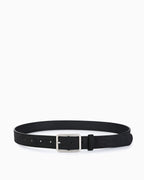Women's Casual Belt with Silver Rectangular Buckle, Black