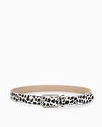 Women's Casual Belt with Silver Rectangular Buckle, Cow White
