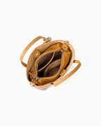 Mini Leather Tote Crossbody Bag with Charm