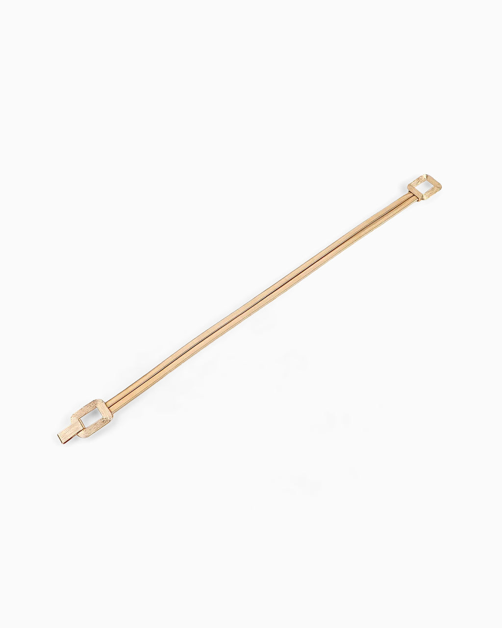 Sculpted Elastic Shine Waist Belts with Geometric Clasps, Gold color