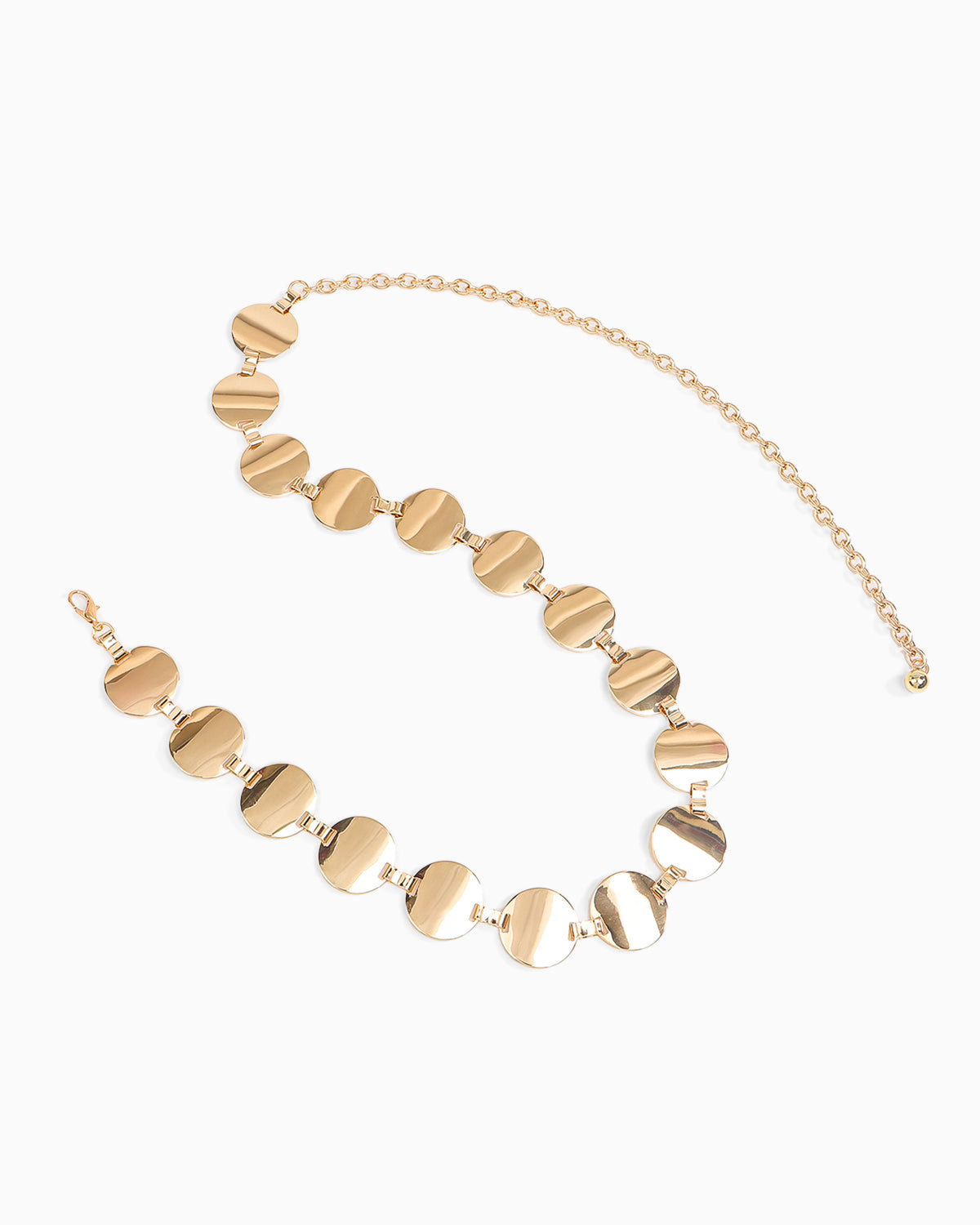 Women's Golden Reflective Discs Chain Belt