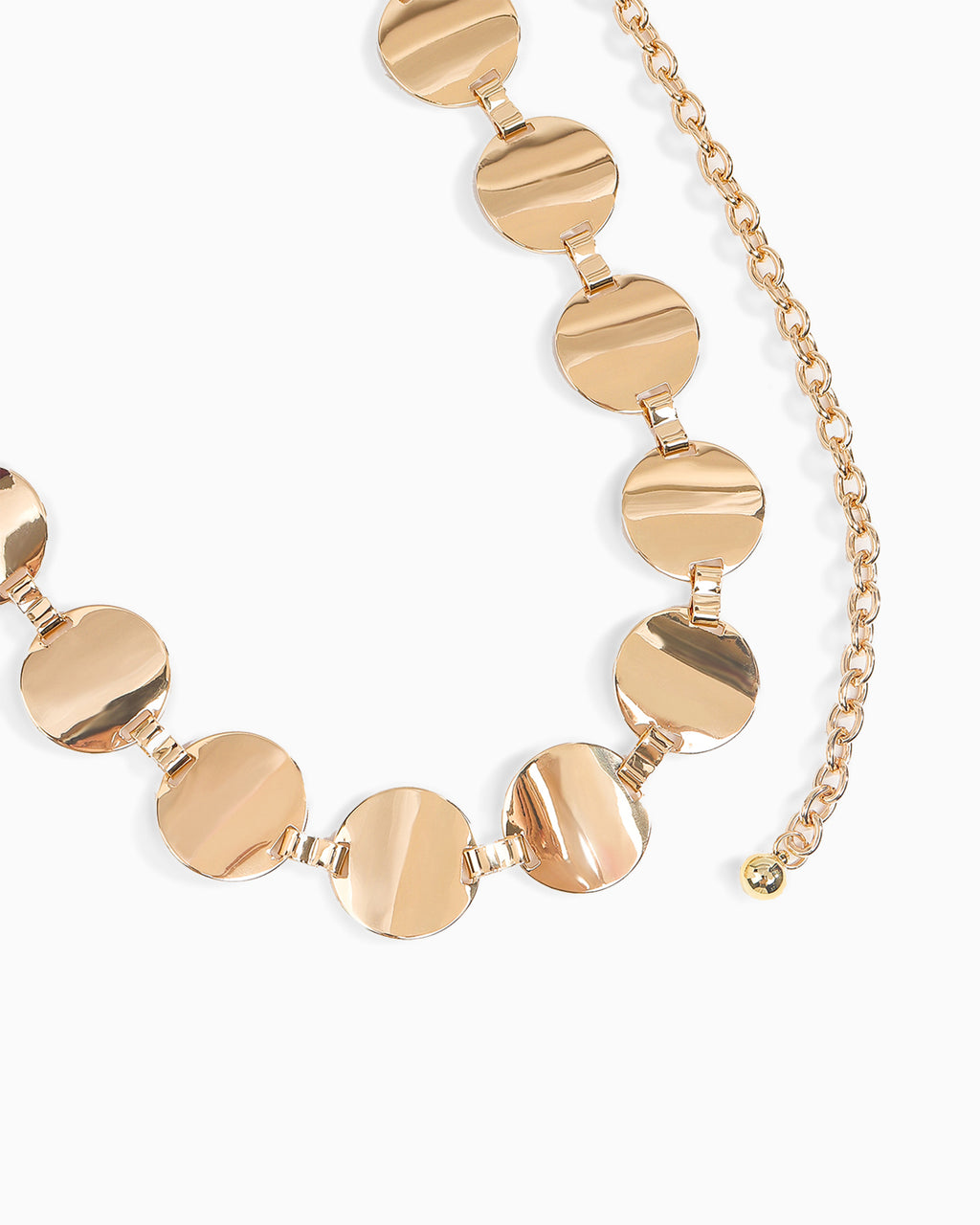 Women's Golden Reflective Discs Chain Belt