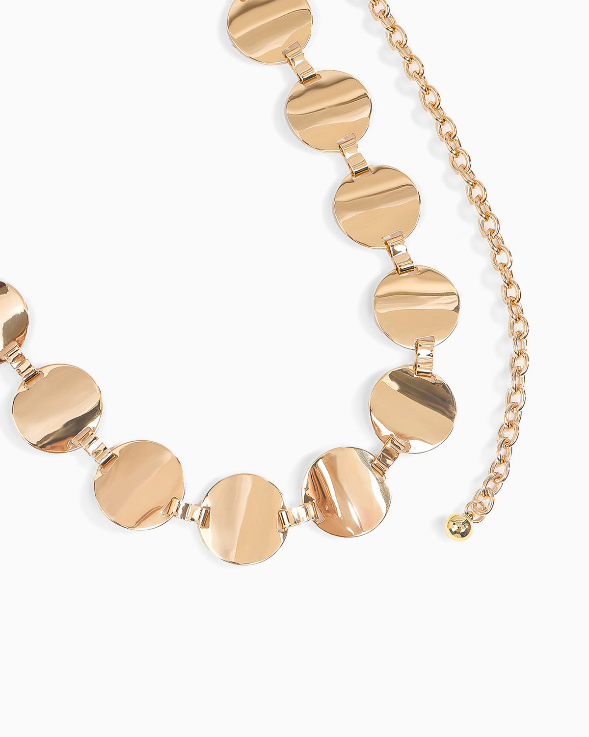 Women's Golden Reflective Discs Chain Belt