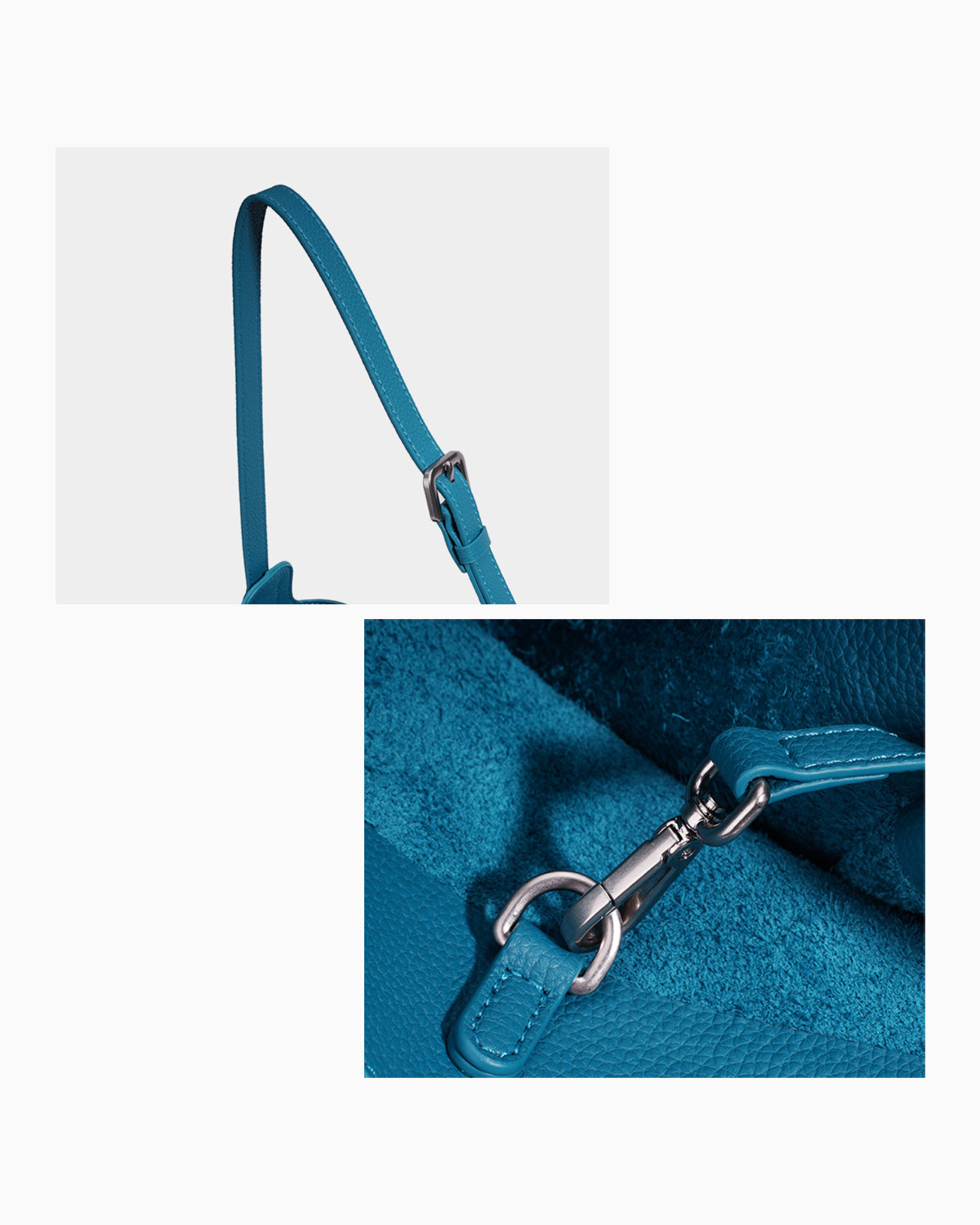 Strap and closure details of the Genuine Leather Tote Bag with an Adjustable Strap