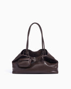 Women's Versatile Leather Tote Shoulder Bag with Matching Pouch, Brown