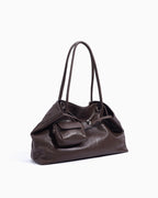 Women's Versatile Leather Tote Shoulder Bag with Matching Pouch, Brown