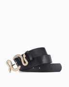 Women's Statement Belt features a Gold Snake Buckle