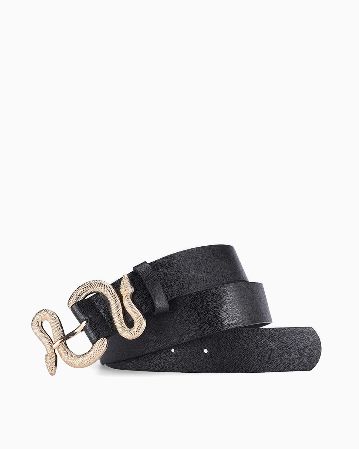 Women's Statement Belt features a Gold Snake Buckle